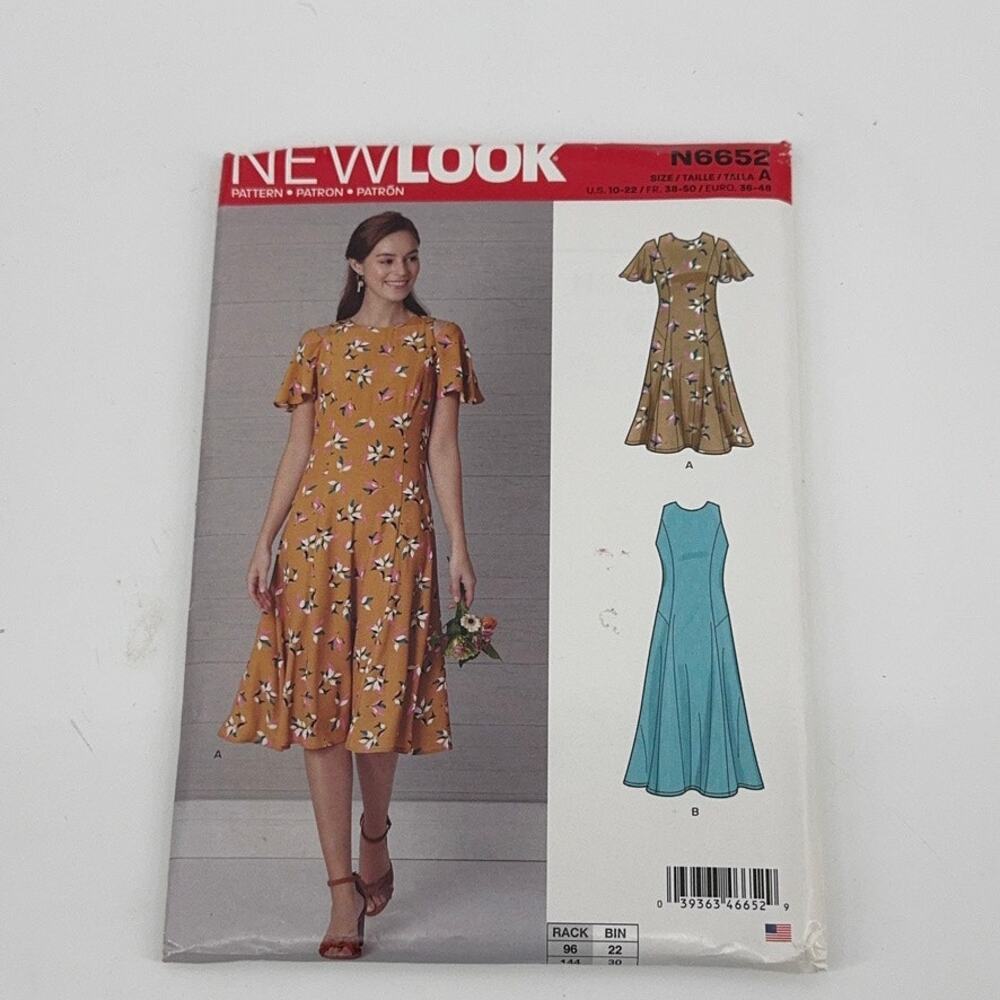 UNCUT New Look N6652 Misses Fit & Flare Dress Sewing Pattern Sizes 10-22
